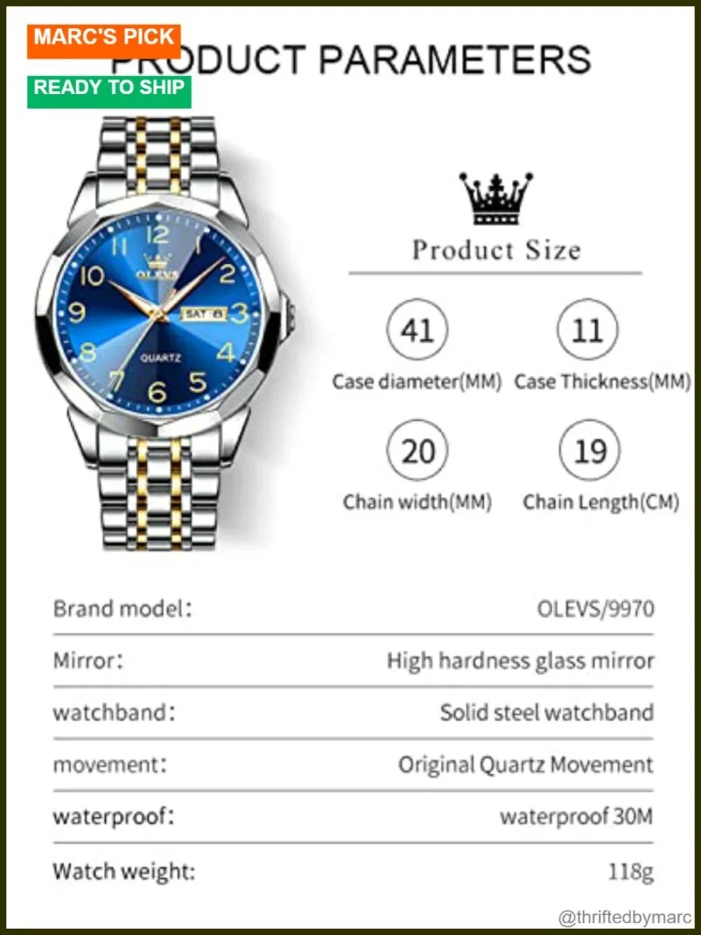Luxury Dress Analog Quartz Stainless Steel Watch Luminous Date Business Casual